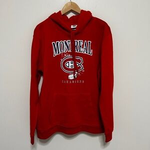 NWT Montreal Canadians Men's Large Hoodie Distressed Logo NHL Hockey